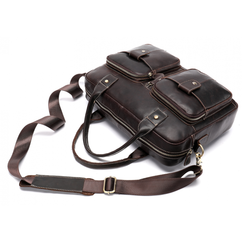 Сумка-портфель мужская из кожи Vintage Коричневая