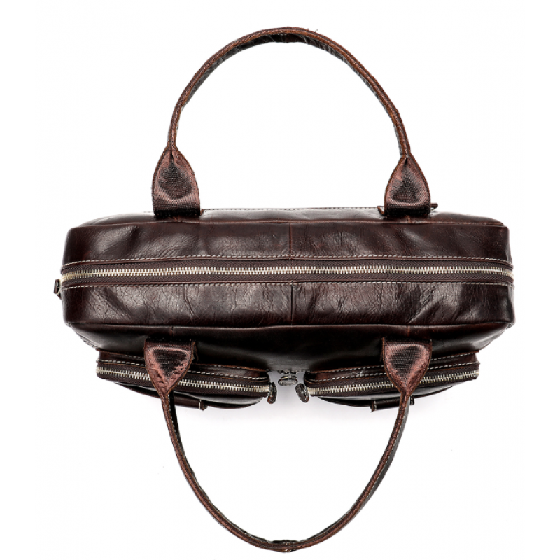 Сумка-портфель мужская из кожи Vintage Коричневая