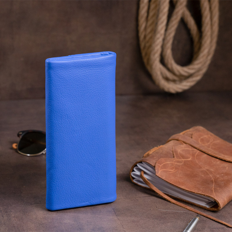 Клатч конверт с карманом для мобильного кожаный женский ST Leather Синий