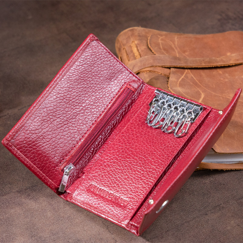 Ключница-кошелек женская ST Leather Бордовая