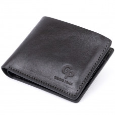 Портмоне вертикальне з круглим магнітом на два відділення GRANDE PELLE Чорне