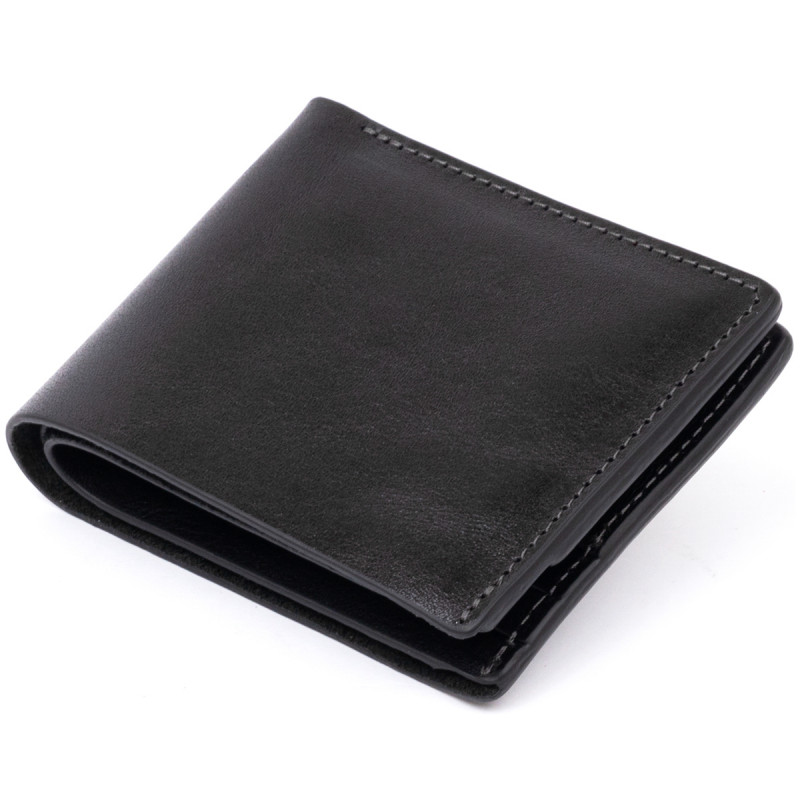 Портмоне вертикальне з круглим магнітом на два відділення GRANDE PELLE Чорне