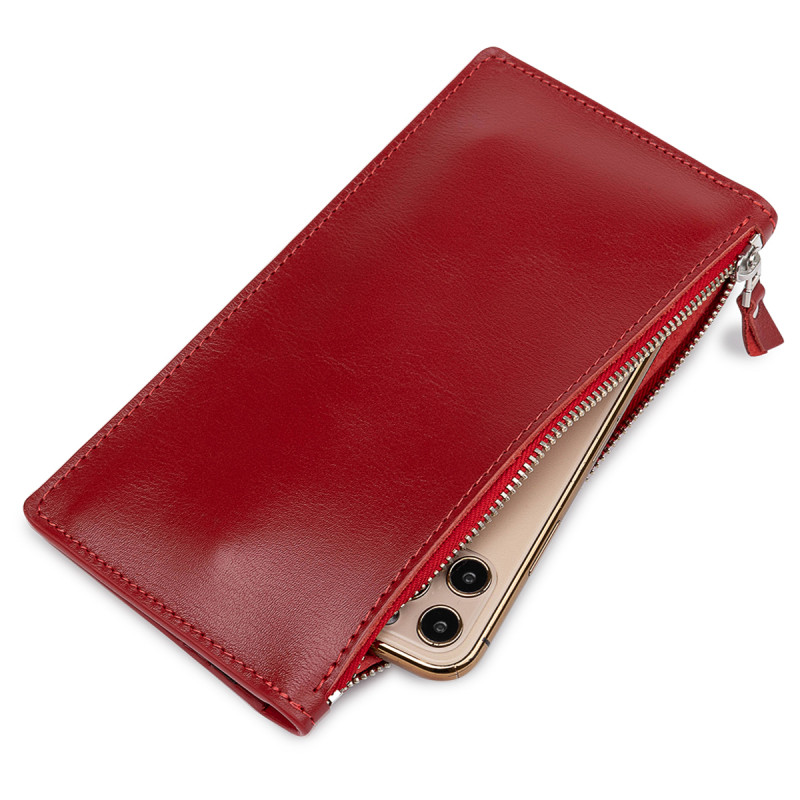 Оригінальне жіноче шкіряне портмоне GRANDE PELLE Червоний