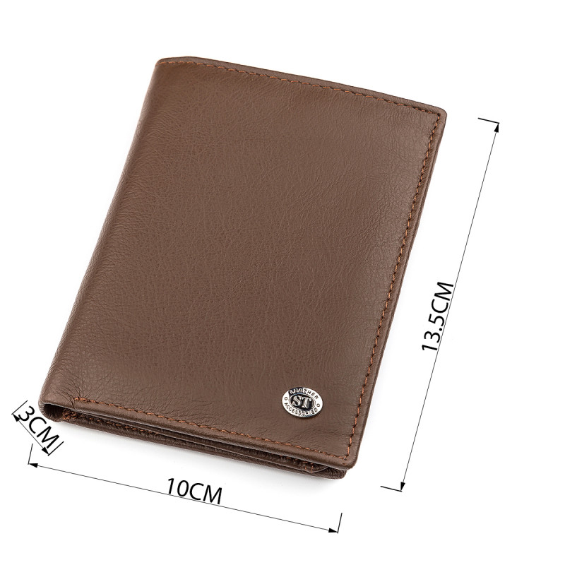 Мужской бумажник ST Leather (ST-) сверхпрочный Коричневый