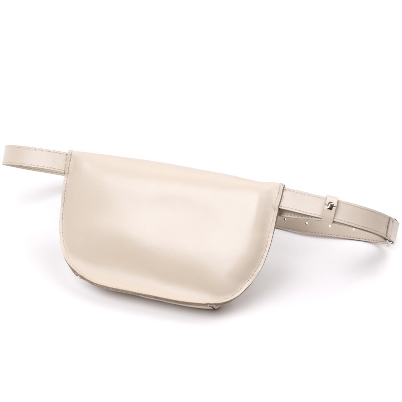 Стильная женская бананка из натуральной кожи Shvigel Бежевый