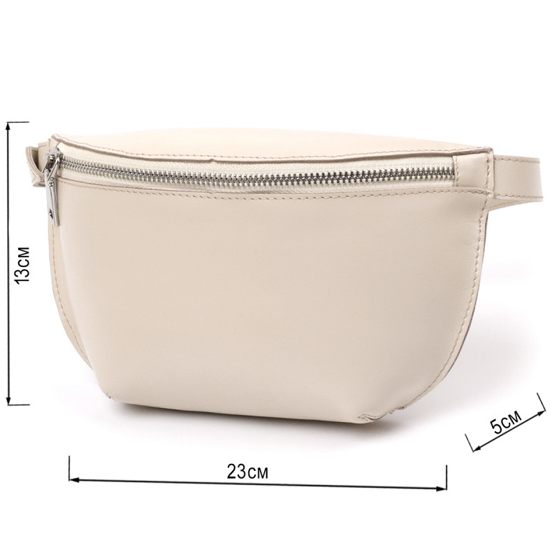 Стильная женская бананка из натуральной кожи Shvigel Бежевый