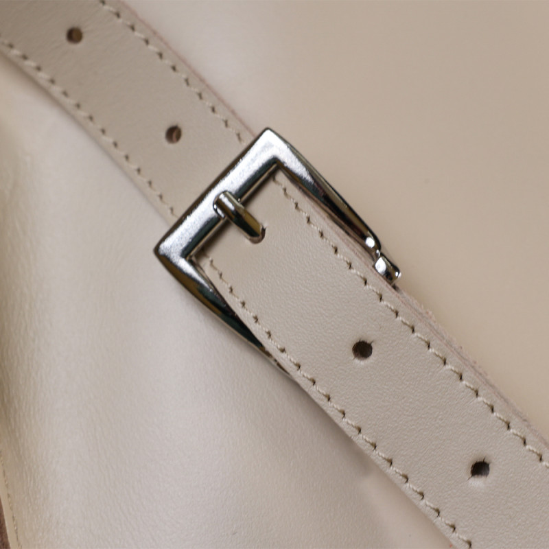 Стильная женская бананка из натуральной кожи Shvigel Бежевый