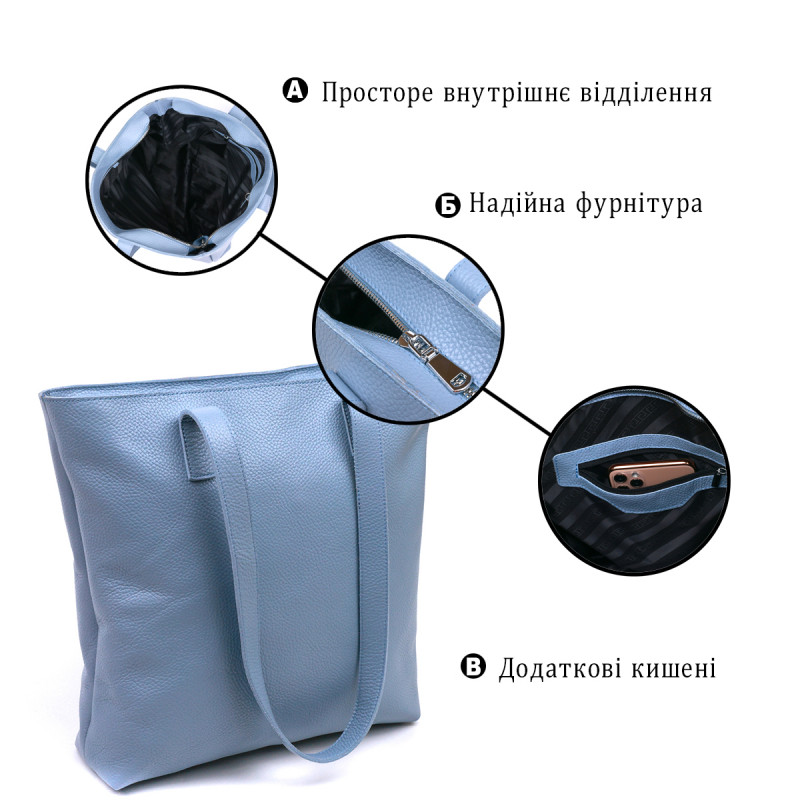 Современная женская сумка-шоппер Shvigel Голубой