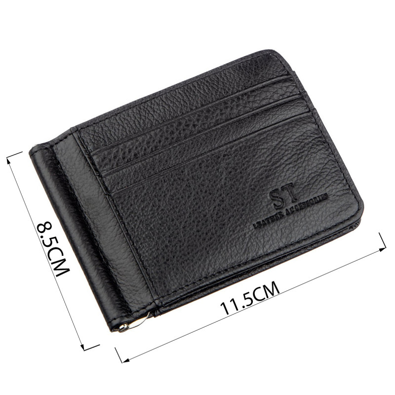 Чоловічий зажим з кишенями для карток ST Leather Чорний