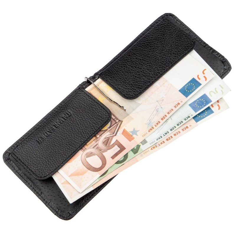 Чоловічий зажим з кишенями для карток ST Leather Чорний