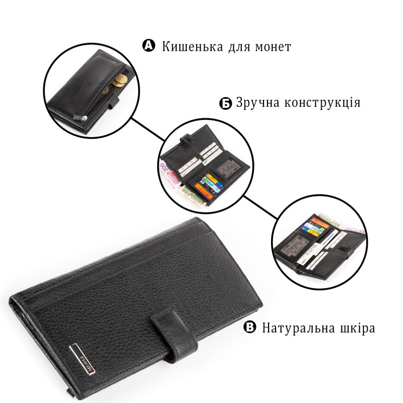 Портмоне чоловіче KARYA Чорне