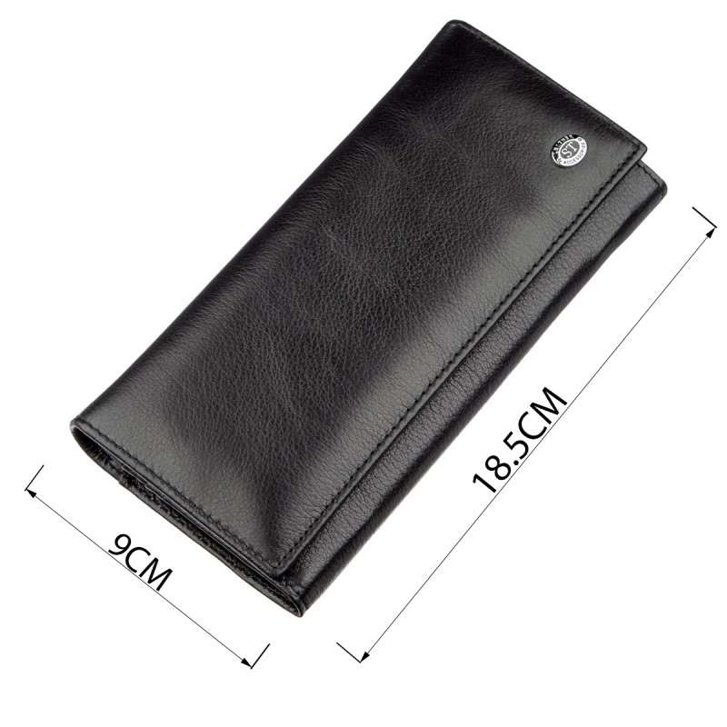 Практичный женский кошелек на магнитах ST Leather Черный