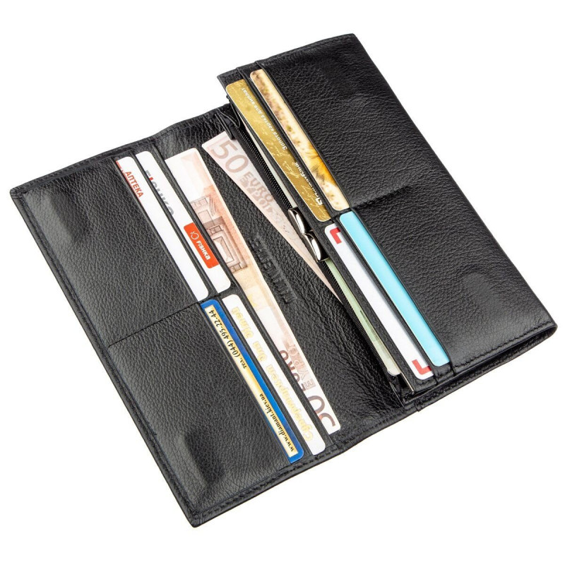 Практичный женский кошелек на магнитах ST Leather Черный