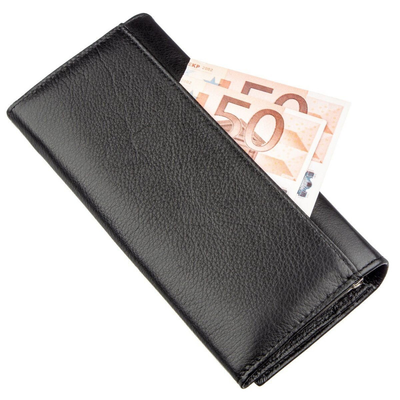 Практичный женский кошелек на магнитах ST Leather Черный