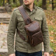Вінтажна чоловіча сумка через плече з натуральної шкіри Vintage Коричнева