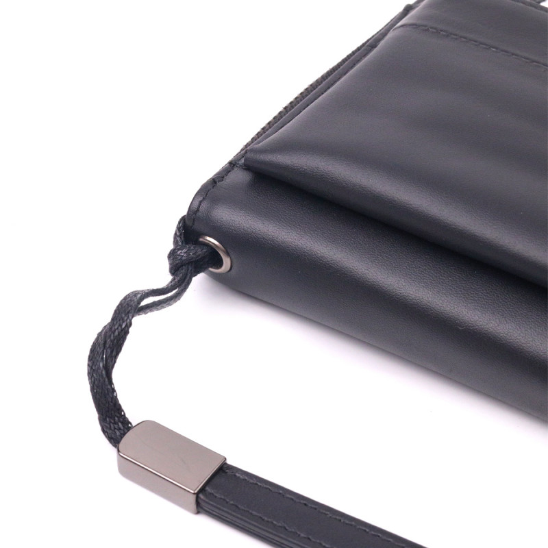 Оригінальний чоловічий клатч з натуральної гладкої шкіри Vintage Чорний