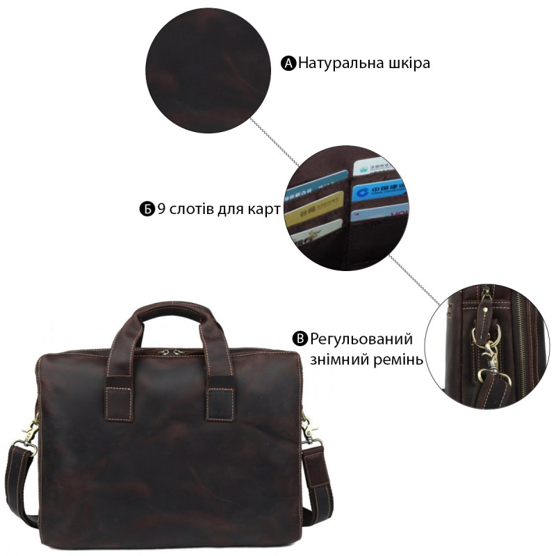 Сумка Vintage з вінтажної шкіри Коричнева