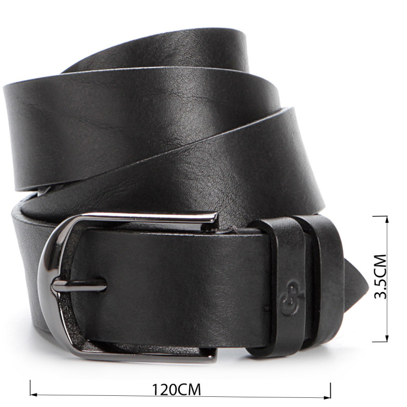 Ремінь чоловічий GRANDE PELLE натуральна шкіра Чорний