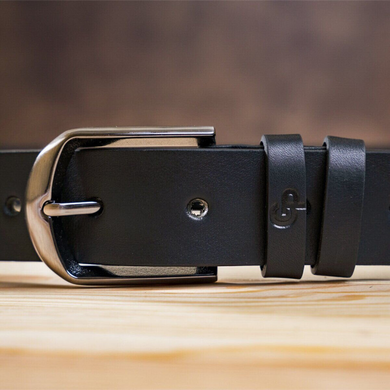 Ремінь чоловічий GRANDE PELLE натуральна шкіра Чорний