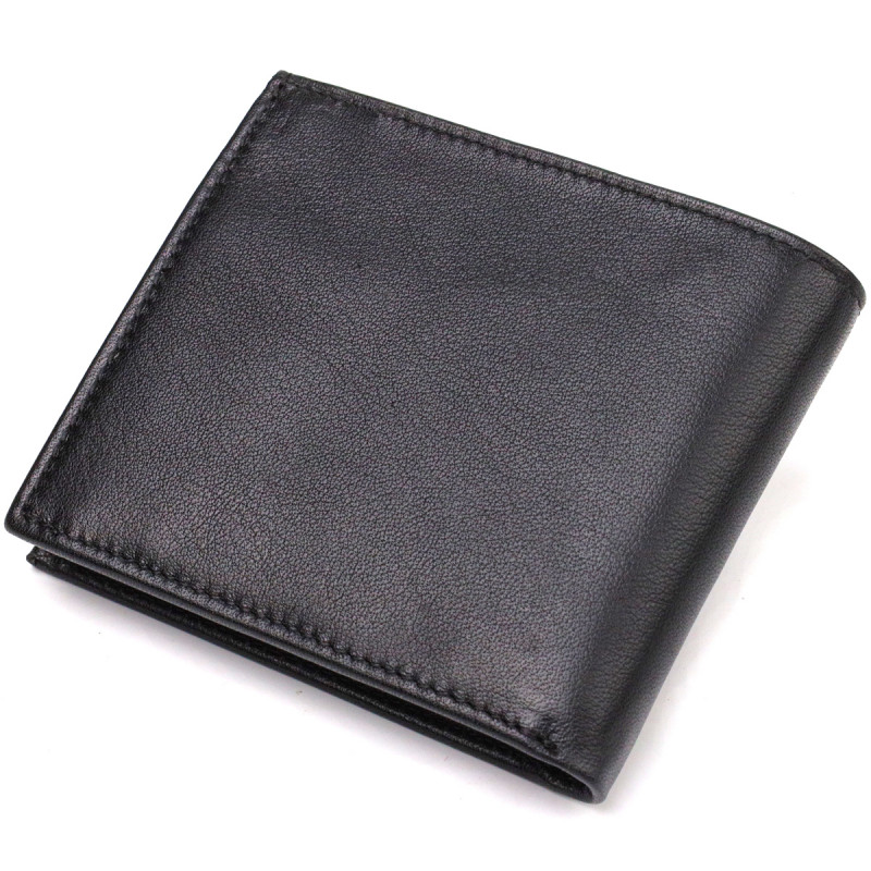 Классическое мужское портмоне из натуральной кожи флотар CANPELLINI Черное