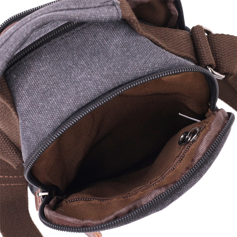 Компактная мужская сумка из плотного текстиля Vintage Черный