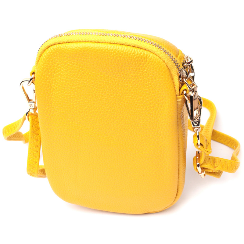 Оригинальная сумка для женщин из мягкой натуральной кожи Vintage Желтый