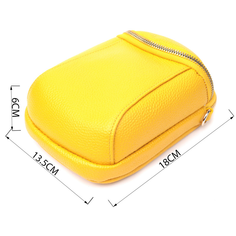 Оригинальная сумка для женщин из мягкой натуральной кожи Vintage Желтый