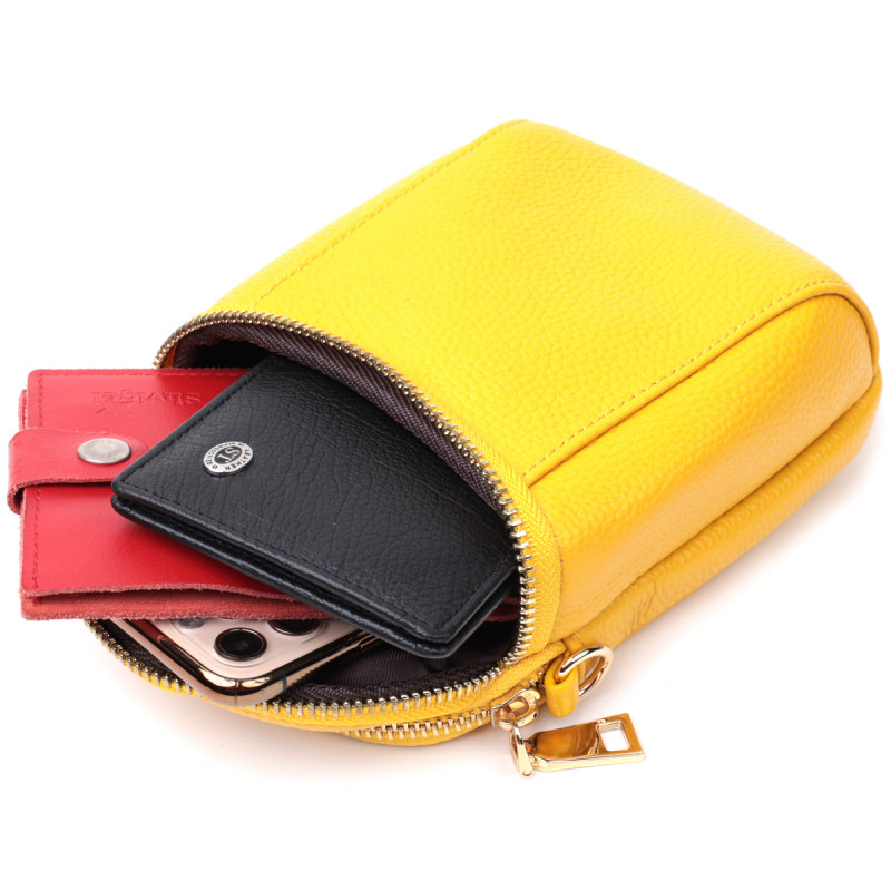 Оригинальная сумка для женщин из мягкой натуральной кожи Vintage Желтый