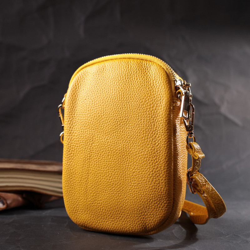 Оригинальная сумка для женщин из мягкой натуральной кожи Vintage Желтый
