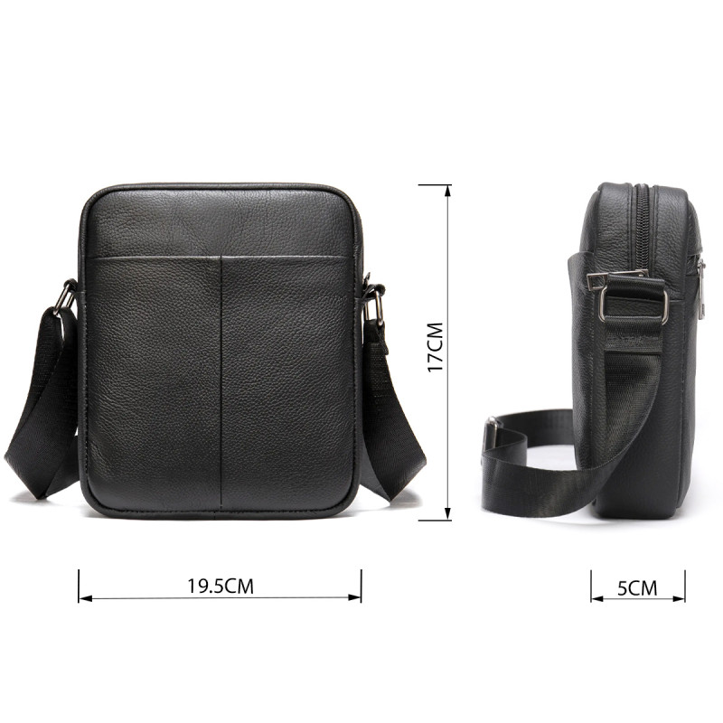 Сумка вертикальна шкіряна Vintage Чорна