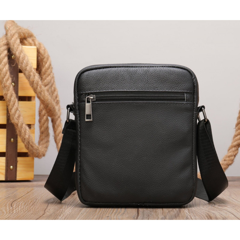 Сумка вертикальна шкіряна Vintage Чорна