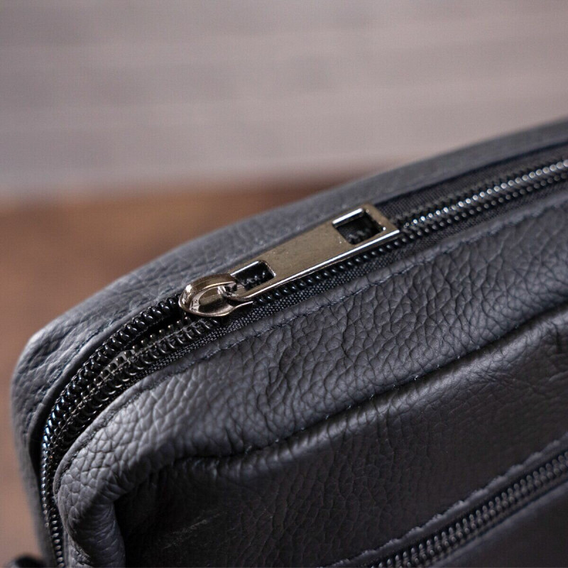 Сумка вертикальна шкіряна Vintage Чорна