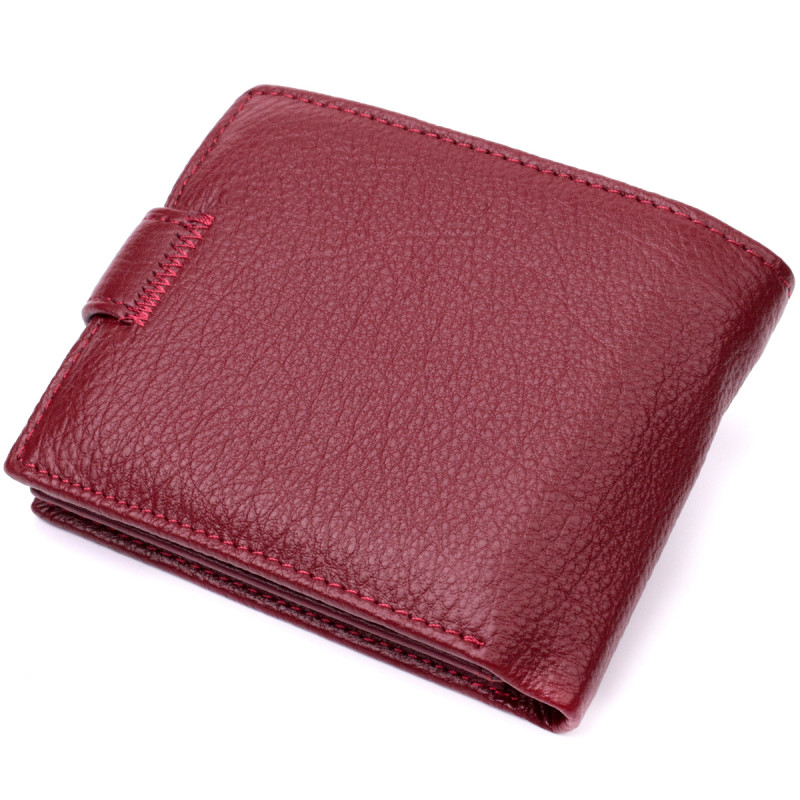 Стильное женское портмоне с блоком для карт из натуральной кожи ST Leather Бордовый