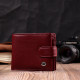 Стильное женское портмоне с блоком для карт из натуральной кожи ST Leather Бордовый