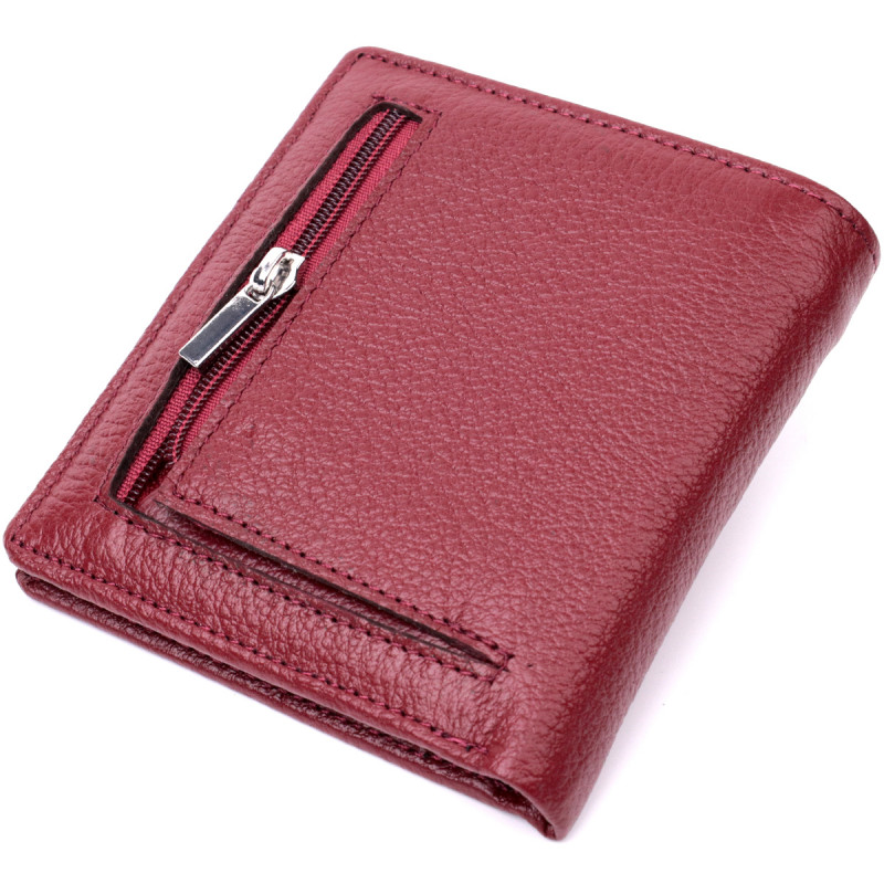 Женский небольшой кошелек из натуральной кожи ST Leather Бордовый