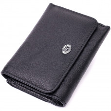 Женский горизонтальный кошелек из натуральной кожи ST Leather Черный