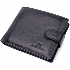 Горизонтальный мужской бумажник из натуральной кожи ST Leather Черный