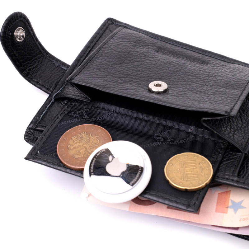 Горизонтальный мужской бумажник из натуральной кожи ST Leather Черный