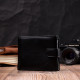 Горизонтальный мужской бумажник из натуральной кожи ST Leather Черный