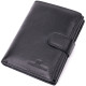 Солидный мужской бумажник вертикального формата из натуральной кожи ST Leather Черный