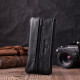 Вместительная кожаная ключница на молнии ST Leather Черный