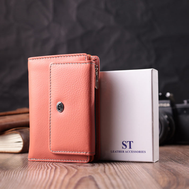Оригинальный кошелек для женщин из натуральной кожи ST Leather Оранжевый