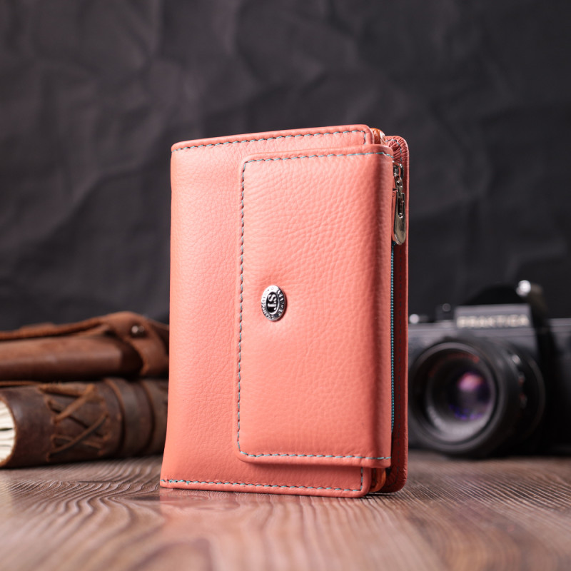 Оригинальный кошелек для женщин из натуральной кожи ST Leather Оранжевый