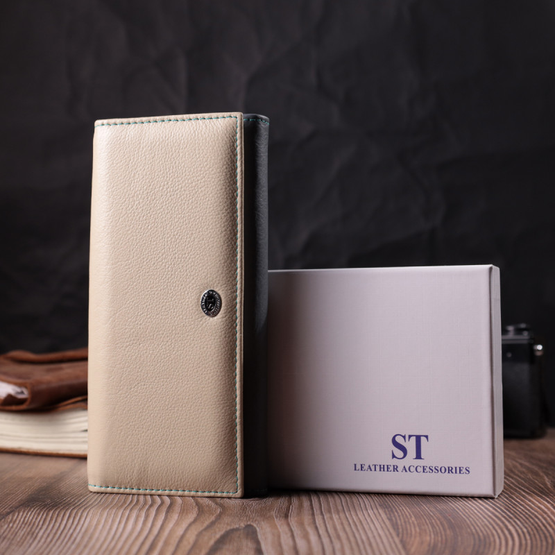 Практичный кошелек для стильных женщин из натуральной кожи ST Leather Разноцветный