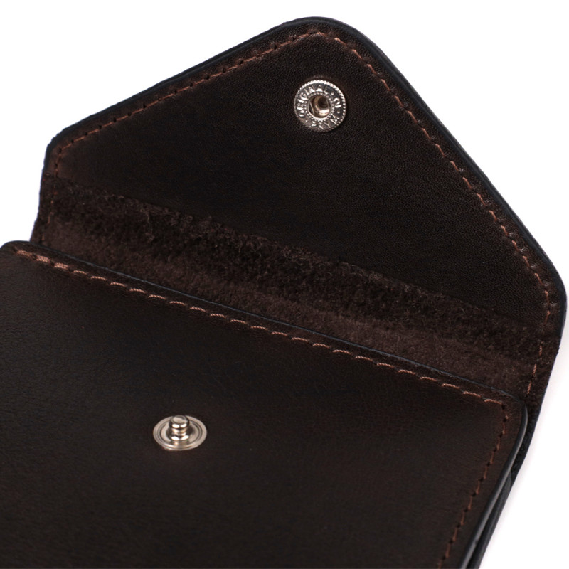 Мужской кошелек из глянцевой натуральной кожи GRANDE PELLE Коричневый