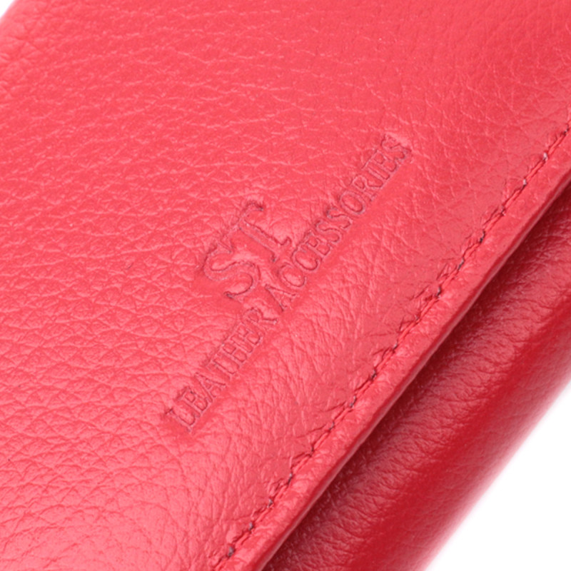 Маленький удобный кошелек с монетницей из натуральной кожи ST Leather Красный
