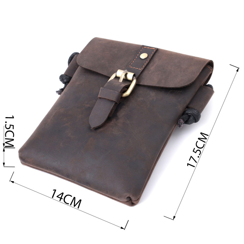 Винтажная сумка через плечо из натуральной кожи Vintage sale_ Коричневый