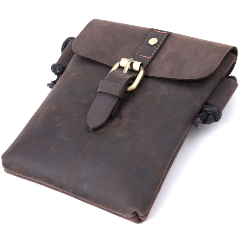 Винтажная сумка через плечо из натуральной кожи Vintage sale_ Коричневый