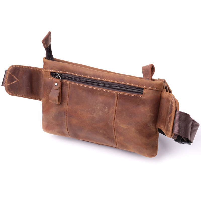 Винтажная бананка для мужчин из натуральной кожи Vintage sale_ Коричневый