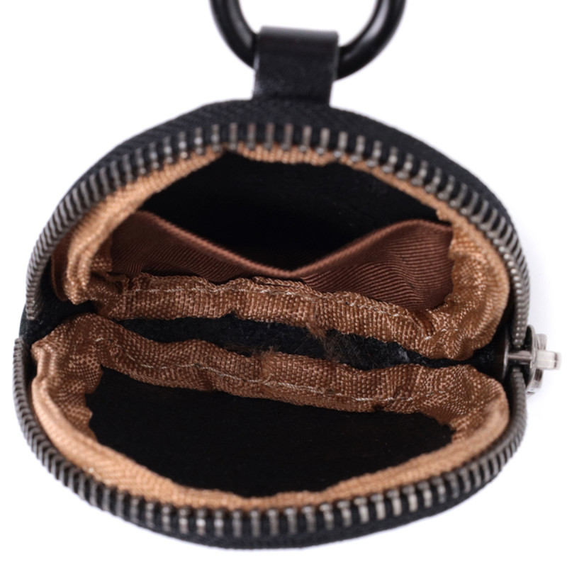 Кошелек для монет компактного размера из натуральной кожи Vintage sale_ Черный